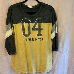 Maurices Black and Yellow '04' Long Sleeve Tee